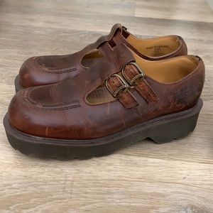 Vintage chunky brown Doc Marten Mary Janes                       Made in England